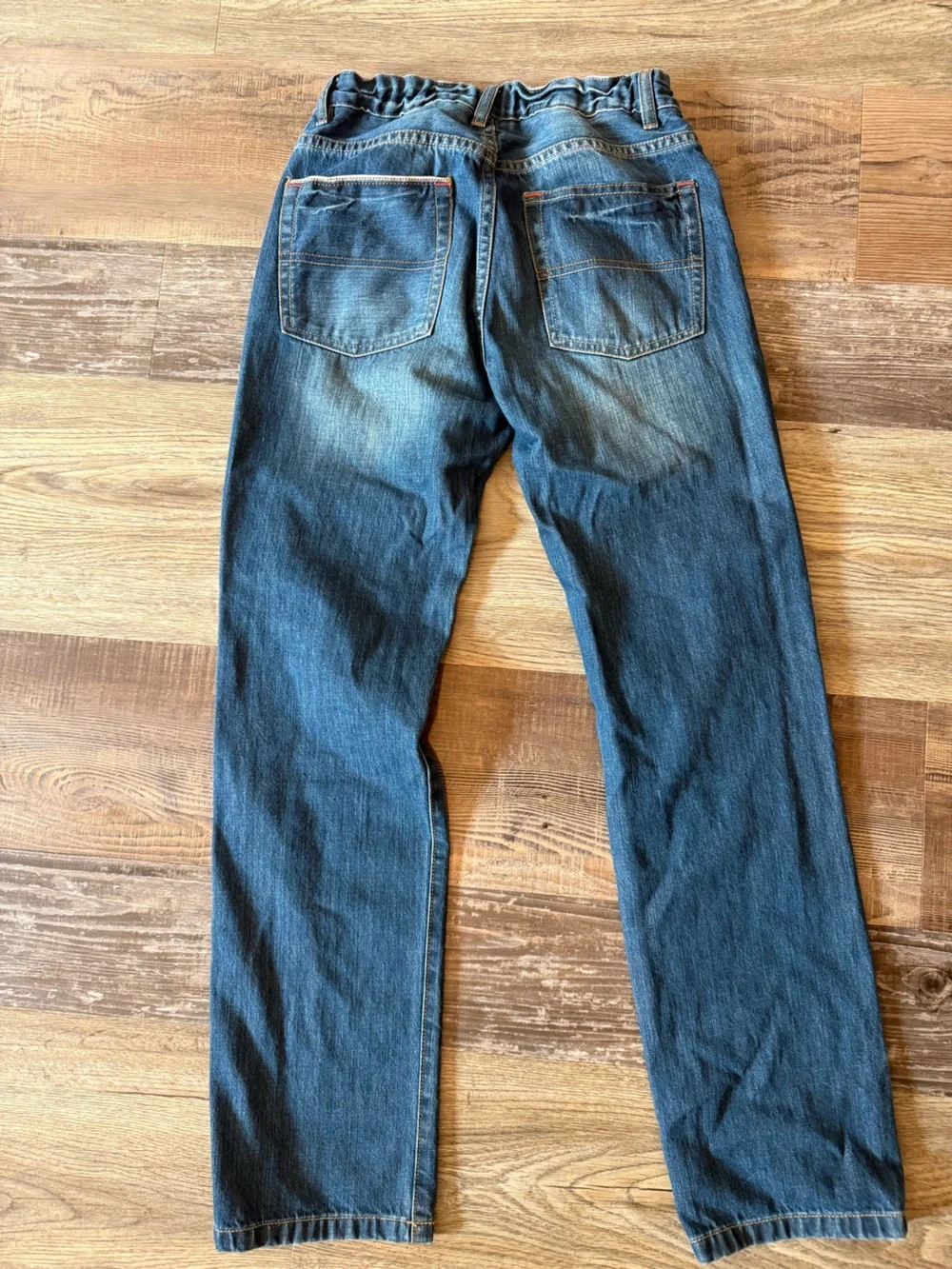 Mini Boden Blue Denim Jeans with Red Trim